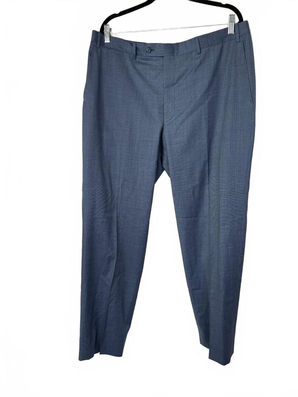 Canali Men's Wool Dress Pants Blue Size 37 (EU Size 54)